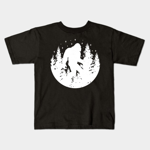 Bigfoot Forest Hide And Seek Kids T-Shirt by Tesszero